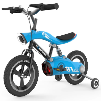 12” inch Wheels Aluminum Alloy Children's Bicycle with LED Night Light Spring Fork Motocross Bike For 4~8 Years Old Kids Red/Blue