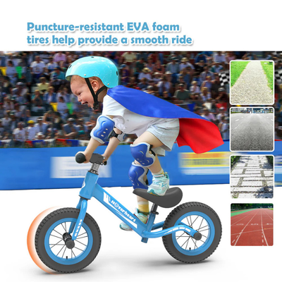 Lightweight Kid's Balance Bike, 12'' Sports Balance Bike for Toddlers 18~48 Months, 2~4 Years Old with Adjustable seat and Absorbing Pneumatic Tire