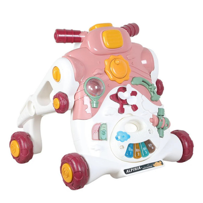 3 in 1 Sit-to-Stand Baby Push Walkers for Toddlers and Infants, Multiple Activity Center /Lights, Music, Detachable Panel, Gift for Babies between 6 ~ 36 Months (Pink/Green)